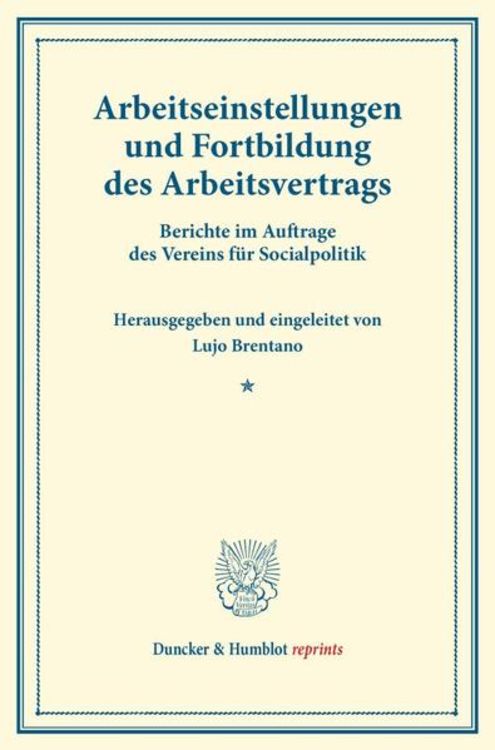 Produktbild: Arbeitseinstellungen und Fortbildung des Arbeitsvertrags.