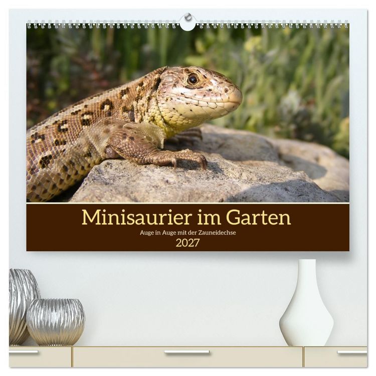 Produktbild: Minisaurier im Garten (hochwertiger Premium Wandkalender 2027 DIN A2 quer), Kunstdruck in Hochglanz