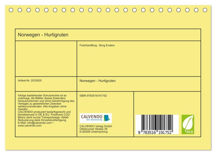 Produktbild: Norwegen - Hurtigruten (Tischkalender 2026 DIN A5 quer), CALVENDO Monatskalender