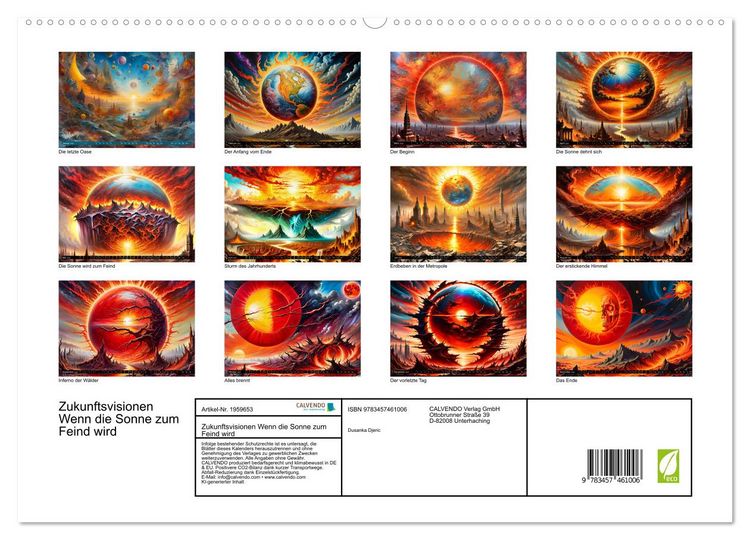 Produktbild: Zukunftsvisionen Wenn die Sonne zum Feind wird (hochwertiger Premium Wandkalender 2026 DIN A2 quer), Kunstdruck in Hochglanz