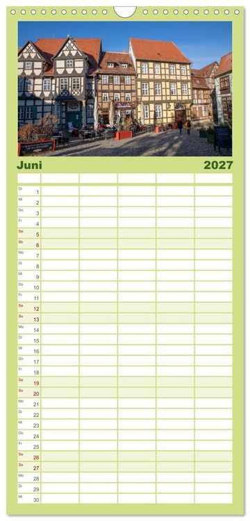 Produktbild: Familienplaner 2027 - Sachsen-Anhalt - Eine Sch&ouml;nheit in der Mitte Deutschlands mit 5 Spalten (Wandkalender, 21 x 45 cm) CALVENDO