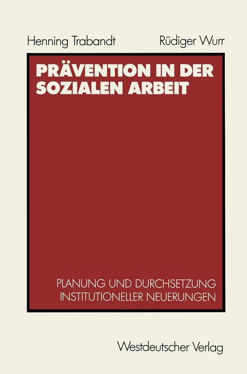 Produktbild: Pr&auml;vention in der sozialen Arbeit