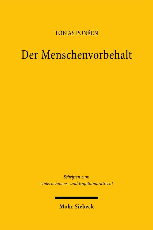 Produktbild: Der Menschenvorbehalt