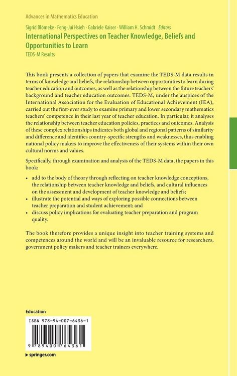 Produktbild: International Perspectives on Teacher Knowledge, Beliefs and Opportunities to Learn