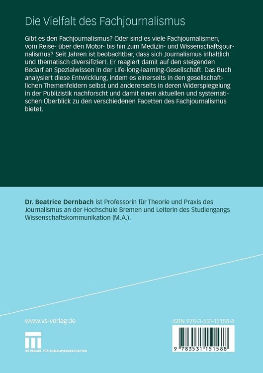 Produktbild: Die Vielfalt des Fachjournalismus