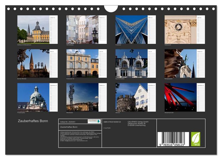Produktbild: Zauberhaftes Bonn (Wandkalender 2026 DIN A4 quer), CALVENDO Monatskalender