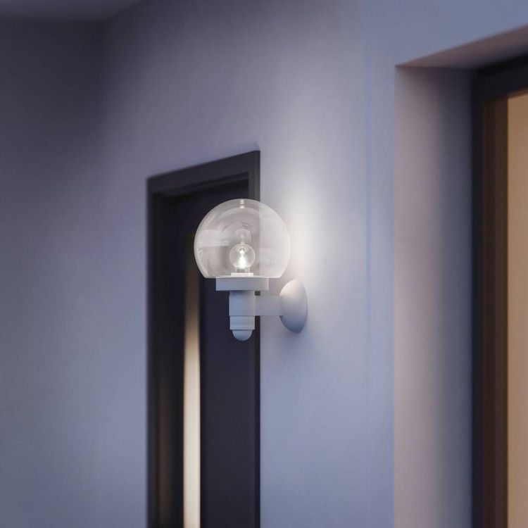 Produktbild: Steinel L 115 S 657413 Au&szlig;enwandleuchte mit Bewegungsmelder Energiesparlampe, LED E27 60 W Wei&szlig;