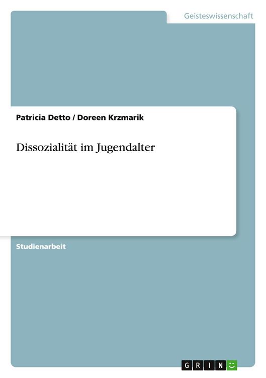 Produktbild: Dissozialit&auml;t im Jugendalter