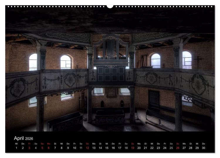 Produktbild: Verlassene Ort - Kirchen (hochwertiger Premium Wandkalender 2026 DIN A2 quer), Kunstdruck in Hochglanz