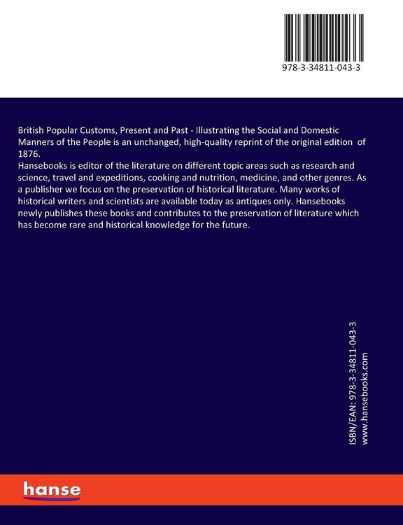 Produktbild: British Popular Customs, Present and Past