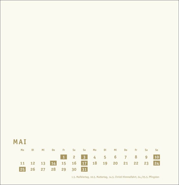 Produktbild: Premium-Bastelkalender gold groß 2026