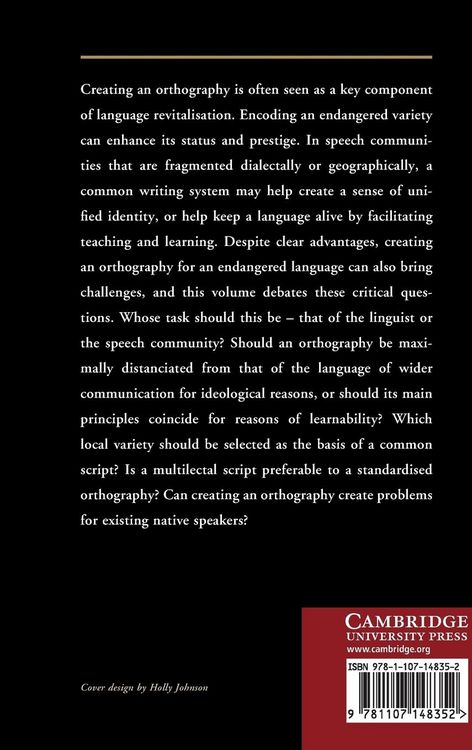 Produktbild: Creating Orthographies for Endangered Languages