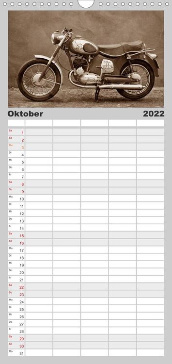 Produktbild: Familienplaner Motorrad Oldtimer aus &Ouml;sterreich (Wandkalender 2022 , 21 cm x 45 cm, hoch)