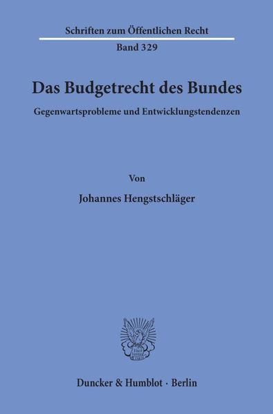 Produktbild: Das Budgetrecht des Bundes.