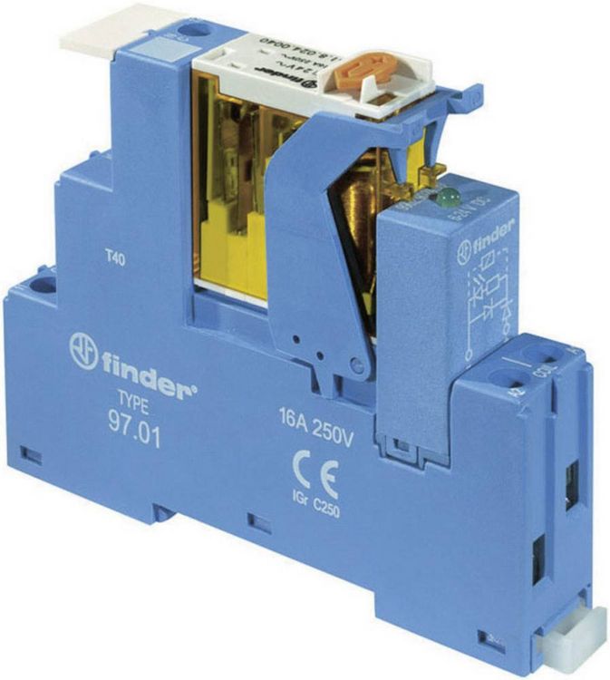Produktbild: Finder 4C.01.8.230.4060 Relaisbaustein Nennspannung: 230 V/AC Schaltstrom (max.): 16 A 1 Wechsler 1 St.