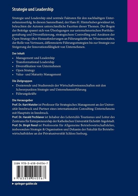 Produktbild: Strategie und Leadership