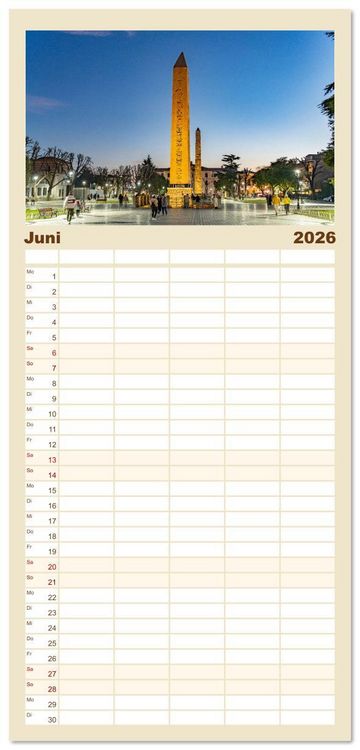 Produktbild: Familienplaner 2026 - T&uuml;rkei - Istanbul mit 5 Spalten (Wandkalender, 21 x 45 cm) CALVENDO