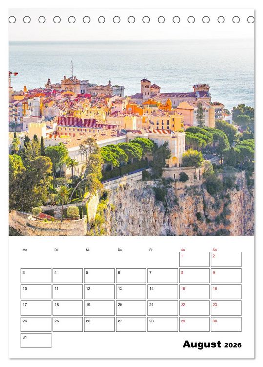 Produktbild: Monaco - F&uuml;rstentum an der C&ocirc;te d'Azur (Tischkalender 2026 DIN A5 hoch), CALVENDO Monatskalender