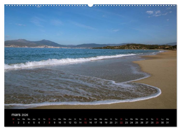 Produktbild: Les plus belles plages de Corse (Calendrier mural 2026 DIN A2 vertical) calendrier de bureau