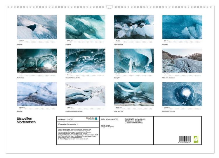 Produktbild: Eiswelten Morteratsch (Wandkalender 2027 DIN A2 quer), CALVENDO Monatskalender