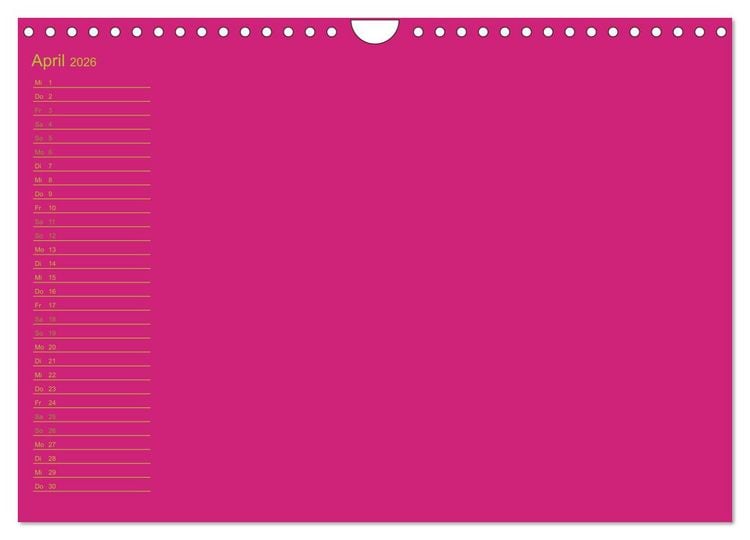 Produktbild: Bastel-Geburtstagskalender pink / Geburtstagskalender (Wandkalender 2026 DIN A4 quer), CALVENDO Monatskalender