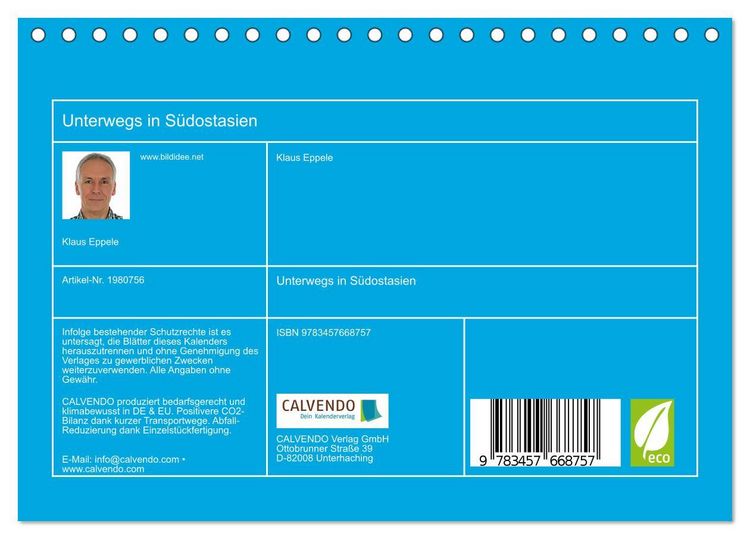 Produktbild: Unterwegs in S&uuml;dostasien (Tischkalender 2026 DIN A5 quer), CALVENDO Monatskalender