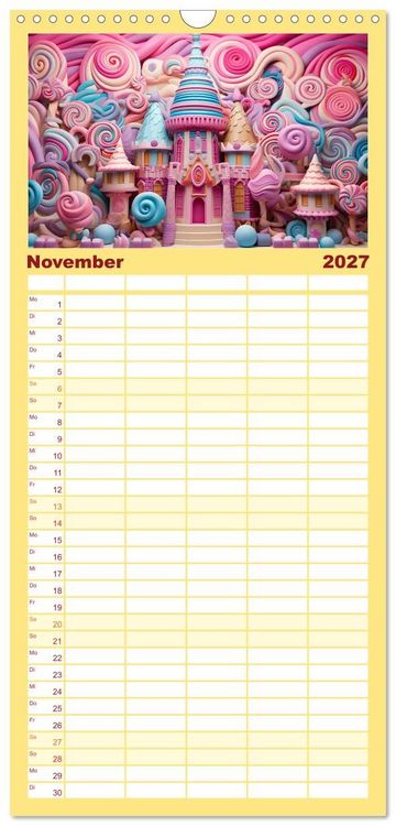 Produktbild: Familienplaner 2027 - Zuckertr&auml;ume im Candyland mit 5 Spalten (Wandkalender, 21 x 45 cm) CALVENDO