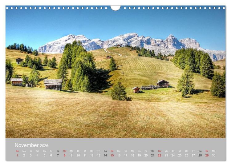 Produktbild: Giganten der Dolomiten - Die Dreitausender (Wandkalender 2026 DIN A3 quer), CALVENDO Monatskalender