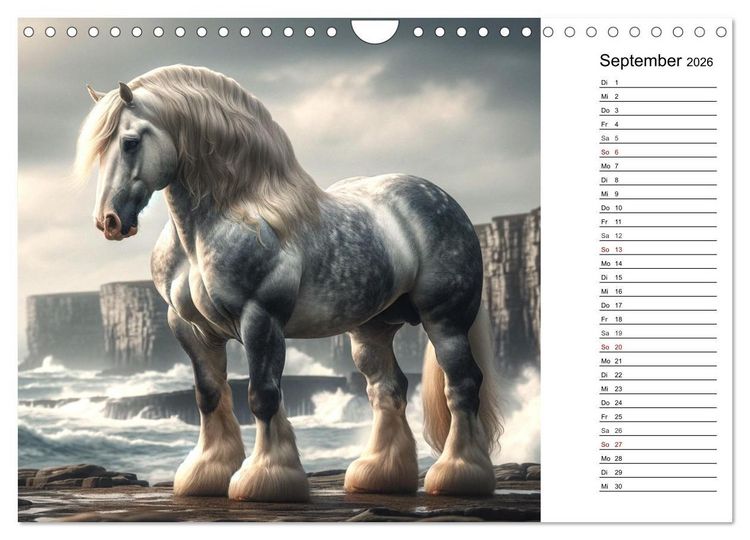 Produktbild: Kaltbl&uuml;ter - Die majest&auml;tische Kraft und Sch&ouml;nheit der Kaltblutpferde (Wandkalender 2026 DIN A4 quer), CALVENDO Monatskalender