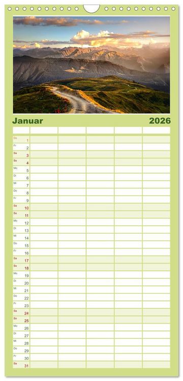Produktbild: Familienplaner 2026 - Georgien - Einmalige Landschaften mit 5 Spalten (Wandkalender, 21 x 45 cm) CALVENDO