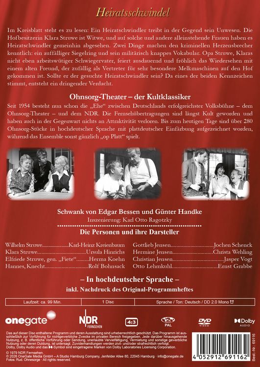 Produktbild: Ohnsorg-Theater Klassiker: Heiratsschwindel