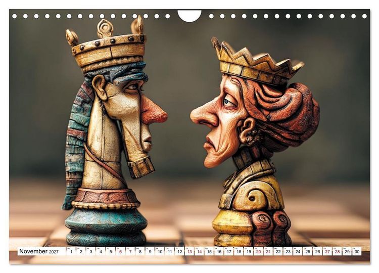 Produktbild: Schach &ndash; Wenn Schachfiguren Charakter zeigen (Wandkalender 2027 DIN A4 quer), CALVENDO Monatskalender