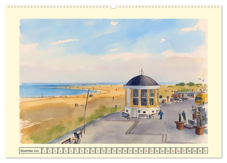Produktbild: BORKUM Perle der Nordsee (hochwertiger Premium Wandkalender 2026 DIN A2 quer), Kunstdruck in Hochglanz