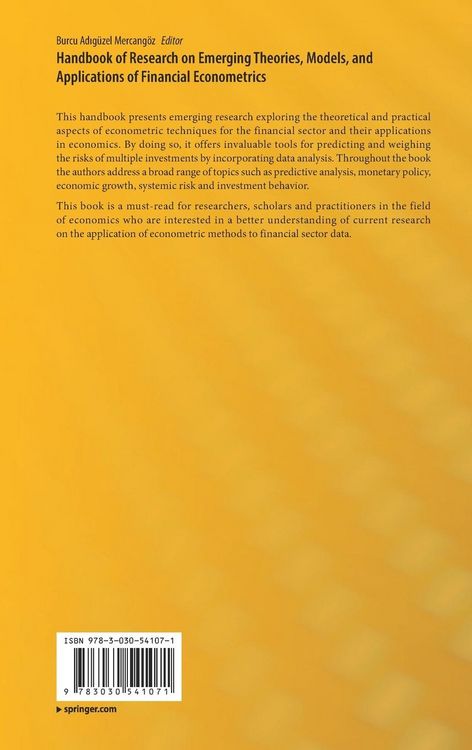 Produktbild: Handbook of Research on Emerging Theories, Models, and Applications of Financial Econometrics