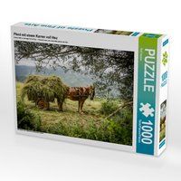 Produktbild: CALVENDO Puzzle Pferd mit einem Karren voll Heu 1000 Teile Lege-Gr&ouml;&szlig;e 64 x 48 cm Foto-Puzzle Bild von Rolf Hecker