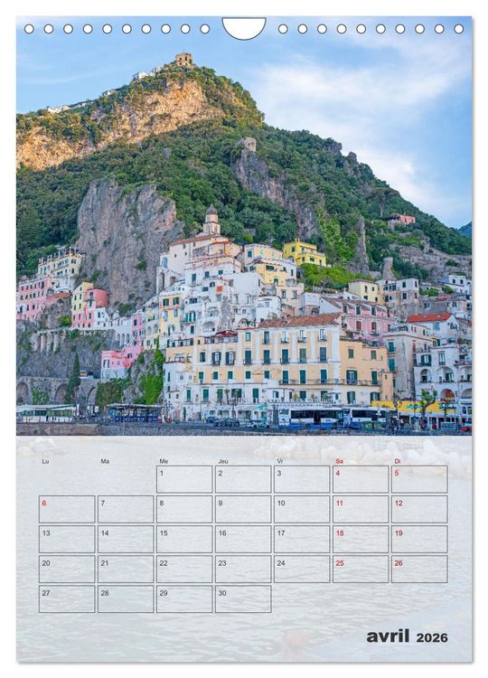 Produktbild: Italie - Des Dolomites &agrave; la c&ocirc;te amalfitaine (Calendrier mural 2026 DIN A4 horizontal), CALVENDO calendrier mensuel