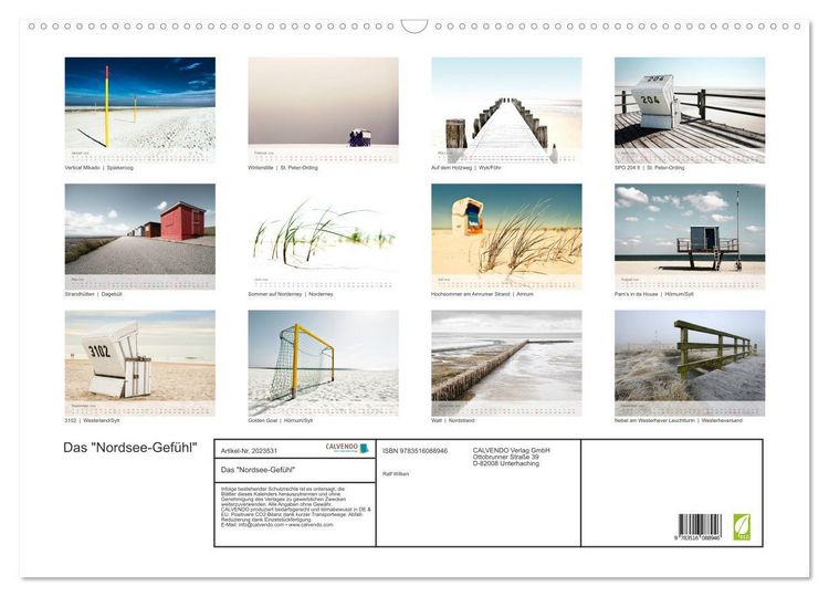 Produktbild: Das "Nordsee-Gef&uuml;hl" (Wandkalender 2026 DIN A2 quer), CALVENDO Monatskalender