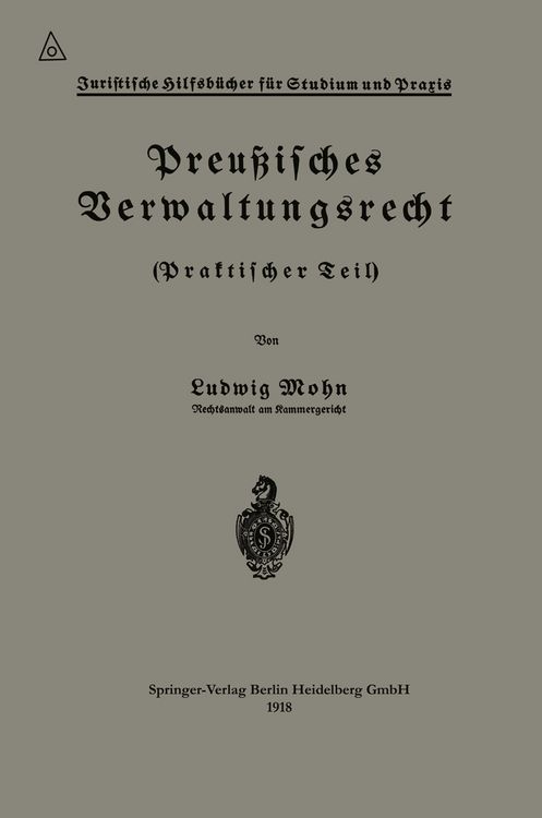 Produktbild: Preu&szlig;isches Verwaltungsrecht