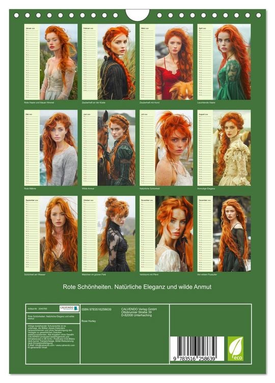 Produktbild: Rote Sch&ouml;nheiten. Nat&uuml;rliche Eleganz und wilde Anmut (Wandkalender 2026 DIN A4 hoch), CALVENDO Monatskalender