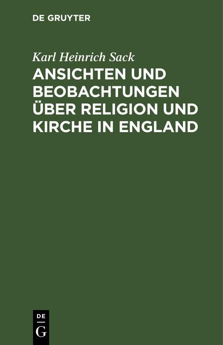 Produktbild: Ansichten und Beobachtungen &uuml;ber Religion und Kirche in England