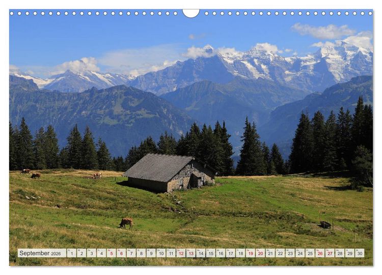 Produktbild: Bergblicke der Schweiz (Wandkalender 2026 DIN A3 quer), CALVENDO Monatskalender