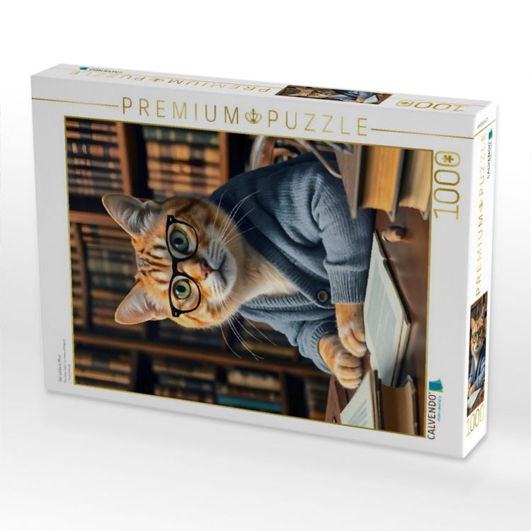 Produktbild: CALVENDO Puzzle Die schlaue Miez | 1000 Teile Lege-Gr&ouml;&szlig;e 64x48cm Foto-Puzzle f&uuml;r gl&uuml;ckliche Stunden