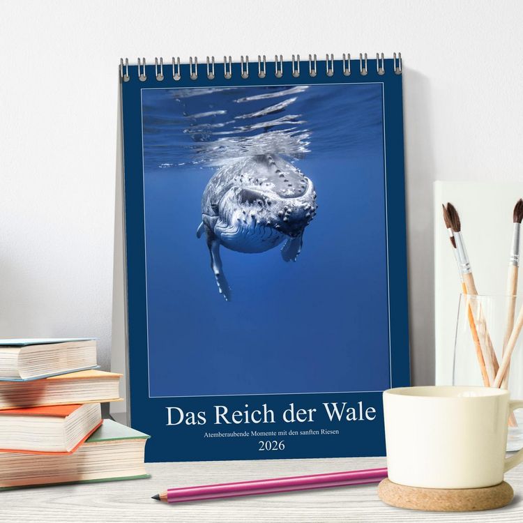 Produktbild: Im Reich der Wale (Tischkalender 2026 DIN A5 hoch), CALVENDO Monatskalender