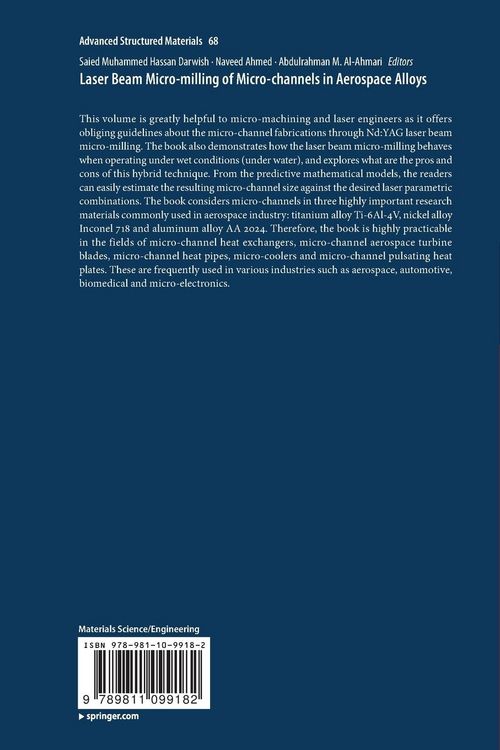 Produktbild: Laser Beam Micro-milling of Micro-channels in Aerospace Alloys