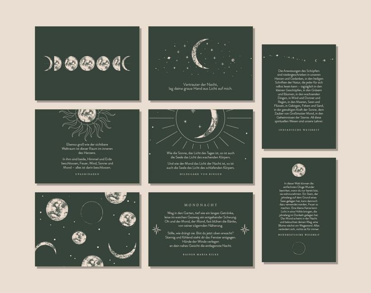 Produktbild: Sch&ouml;nes Postkarten Set "Sei wie der Mond"