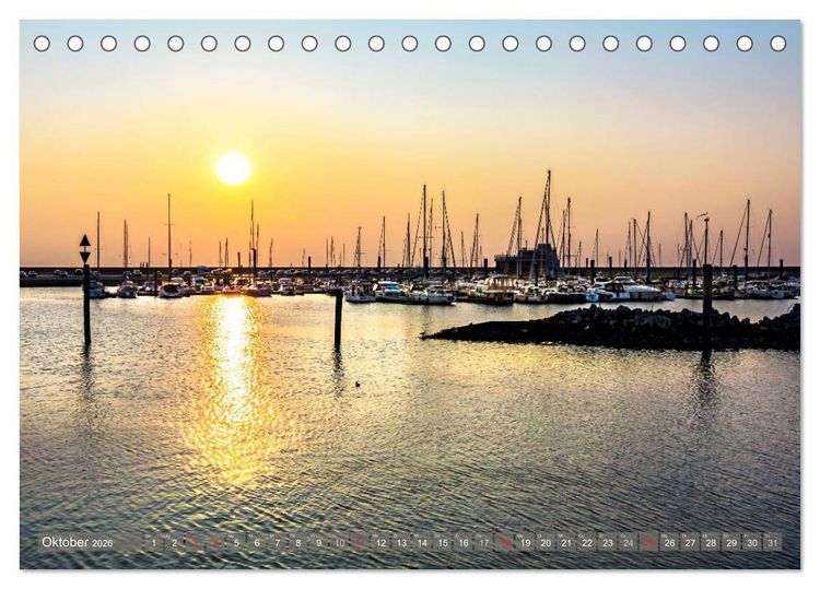 Produktbild: Norddeich Spaziergang vom Hafen bis zum Strand (Tischkalender 2026 DIN A5 quer), CALVENDO Monatskalender