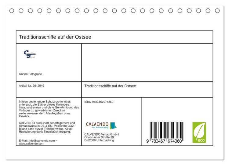Produktbild: Traditionsschiffe auf der Ostsee (Tischkalender 2026 DIN A5 quer), CALVENDO Monatskalender