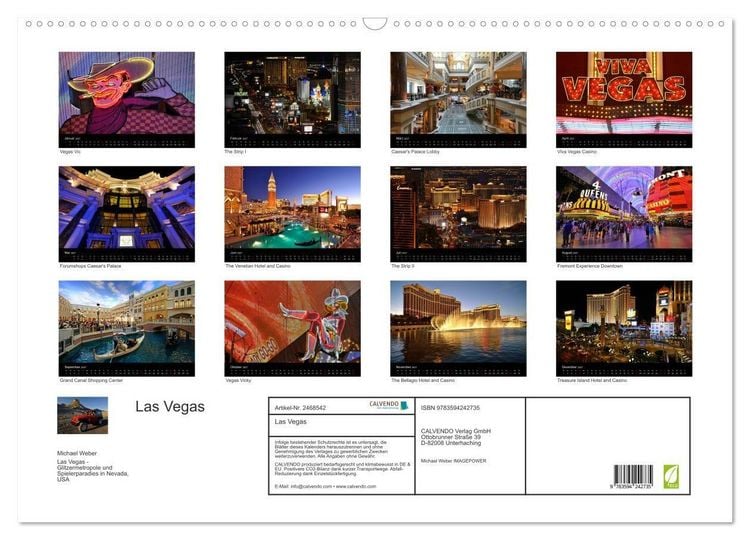 Produktbild: Las Vegas (Wandkalender 2027 DIN A2 quer), CALVENDO Monatskalender