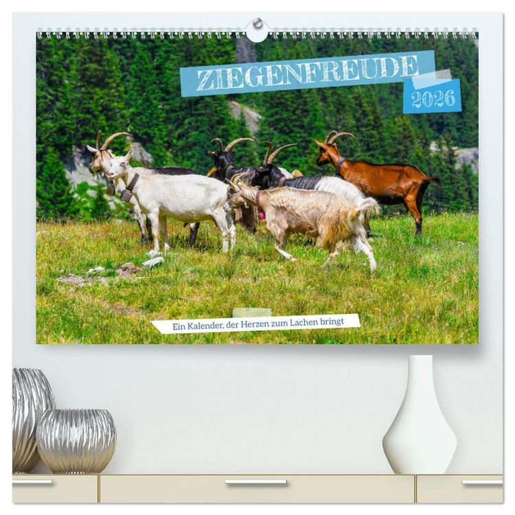 Produktbild: Ziegenfreude (hochwertiger Premium Wandkalender 2026 DIN A2 quer), Kunstdruck in Hochglanz