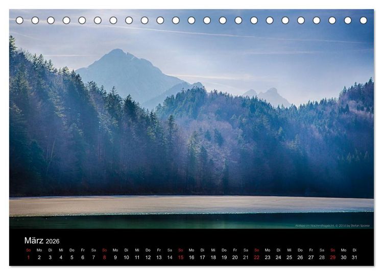 Produktbild: Licht &uuml;ber Bergen und Seen (Tischkalender 2026 DIN A5 quer), CALVENDO Monatskalender